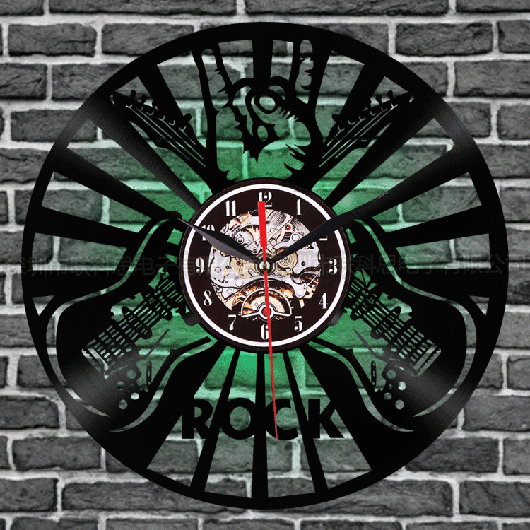 Rock Band Lp Record Silent Wall Clock
