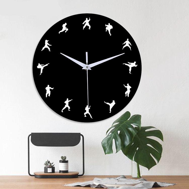 Martial Arts Themed Silent Wall Clock