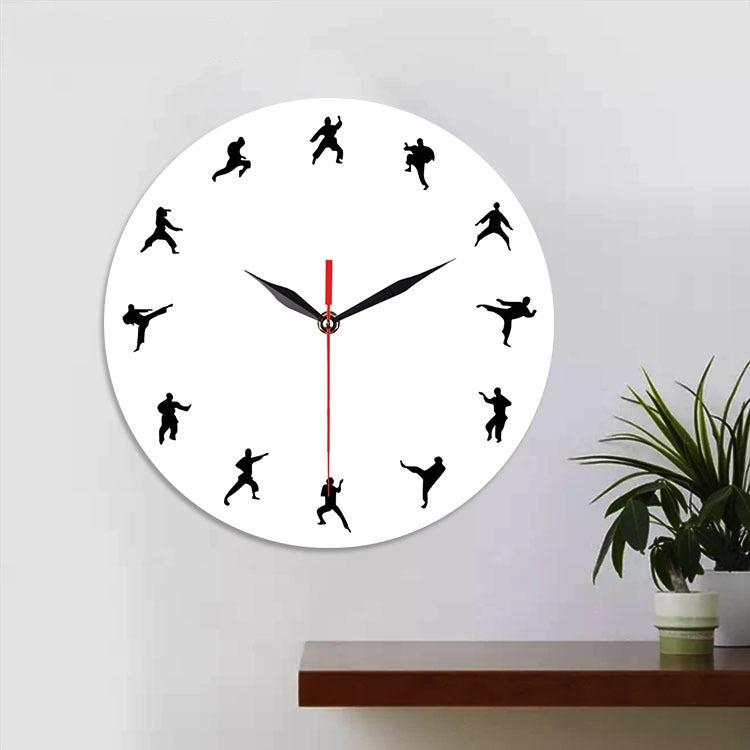 Martial Arts Themed Silent Wall Clock