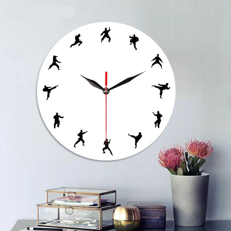Martial Arts Themed Silent Wall Clock