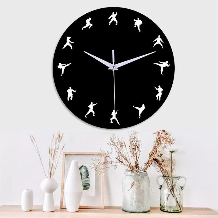 Martial Arts Themed Silent Wall Clock