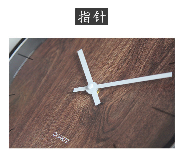 3D Wood Textured Silent Clock for Bedroom 12 Inches