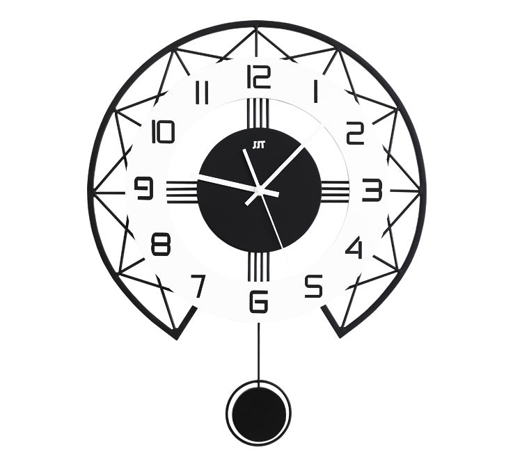 Decorative Pendulum Wall Clock for Livingroom Battery Operated