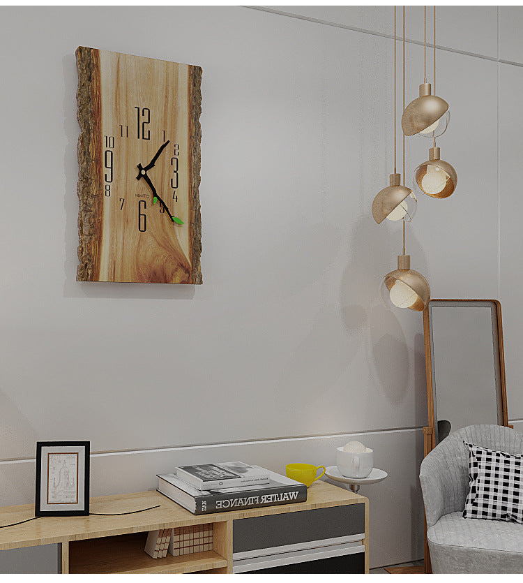 Wood Texture UV Print Silent Wall Clock