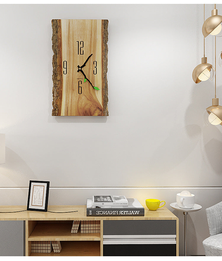 Wood Texture UV Print Silent Wall Clock