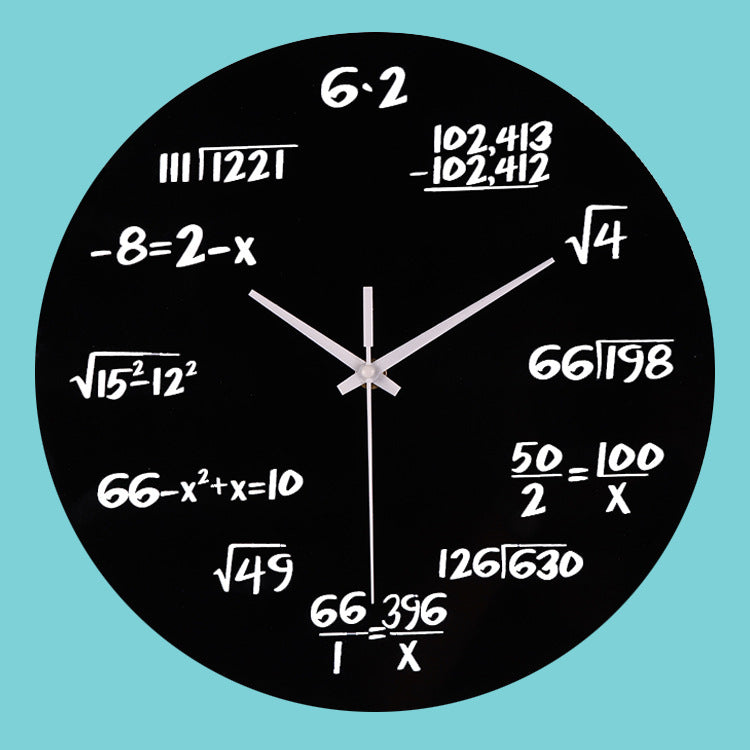 Mathematics Themed Silent Wall Clock