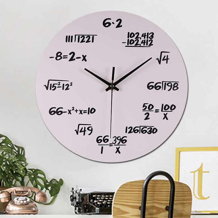 Mathematics Themed Silent Wall Clock