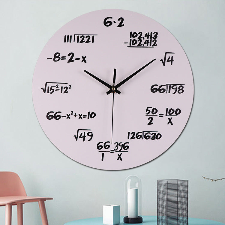 Mathematics Themed Silent Wall Clock