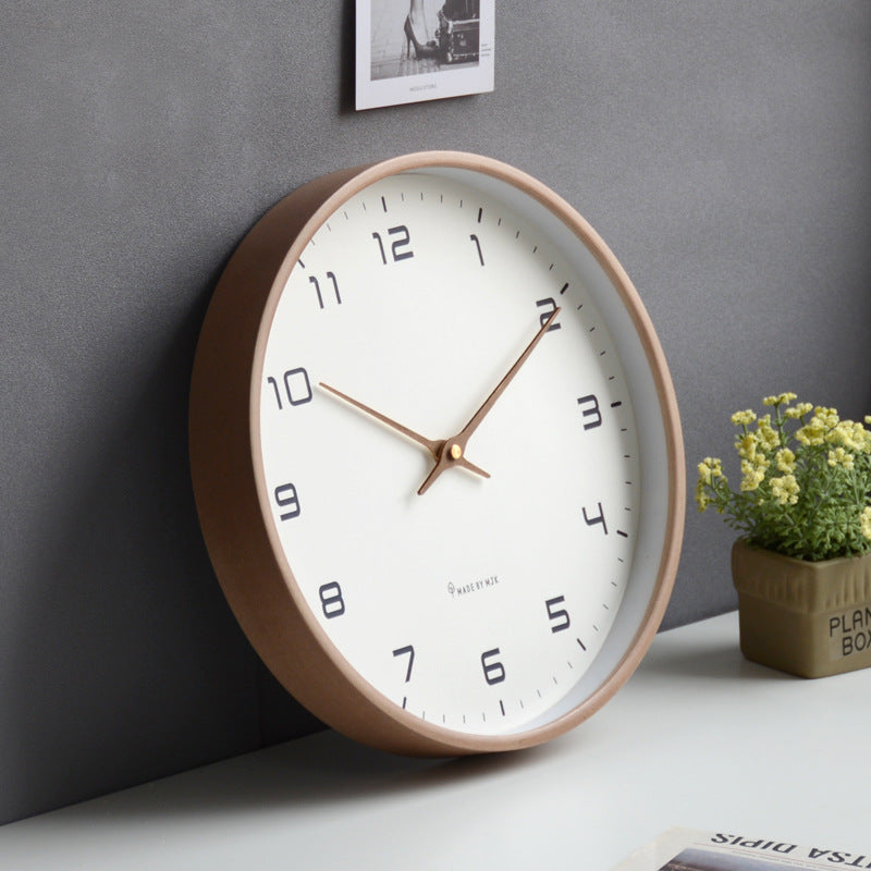 Minimalist Analogue Wall Décor Wooden Clock for Home