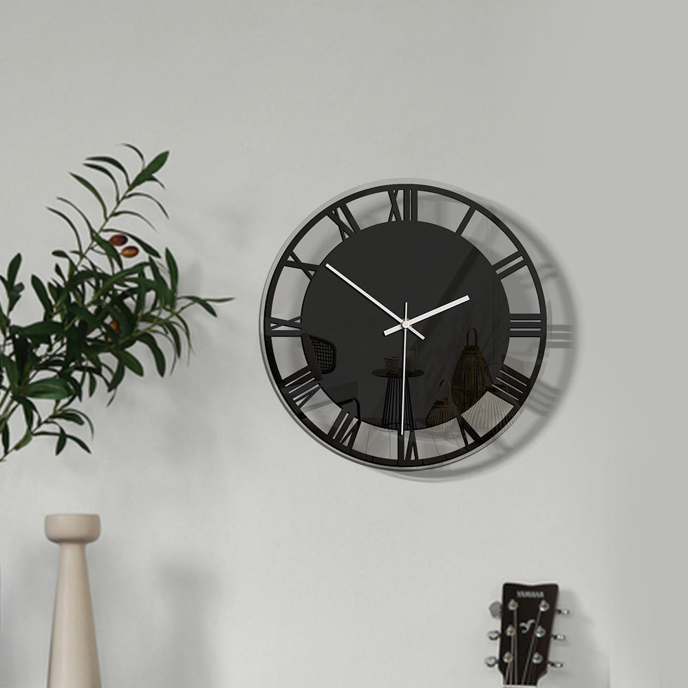 Roman Numerals Wall Décor Noiseless Clock for Home