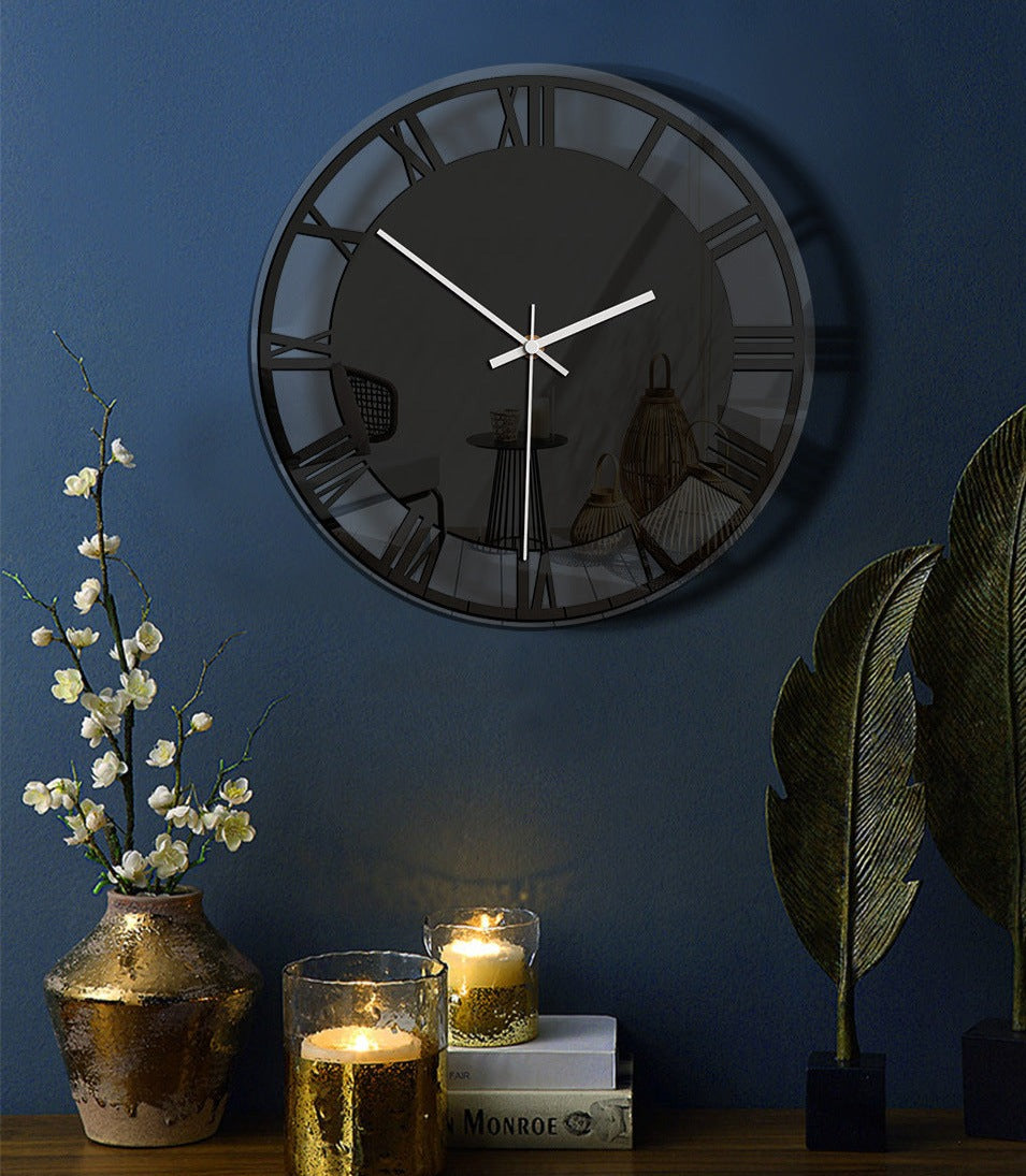 Roman Numerals Wall Décor Noiseless Clock for Home