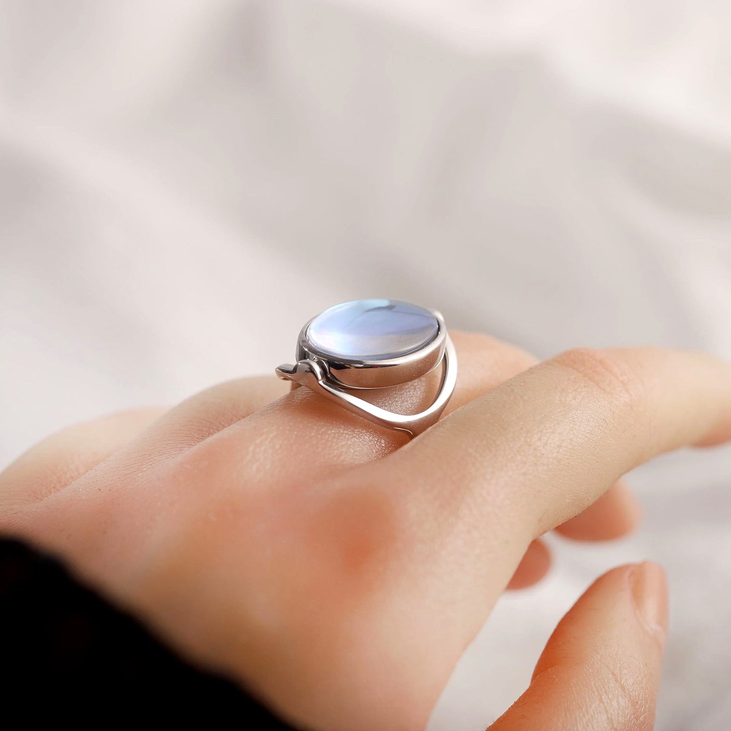 Reversible Double Sided Ring, Personalized Flip Ring Gift For Her (Adjustable Size)