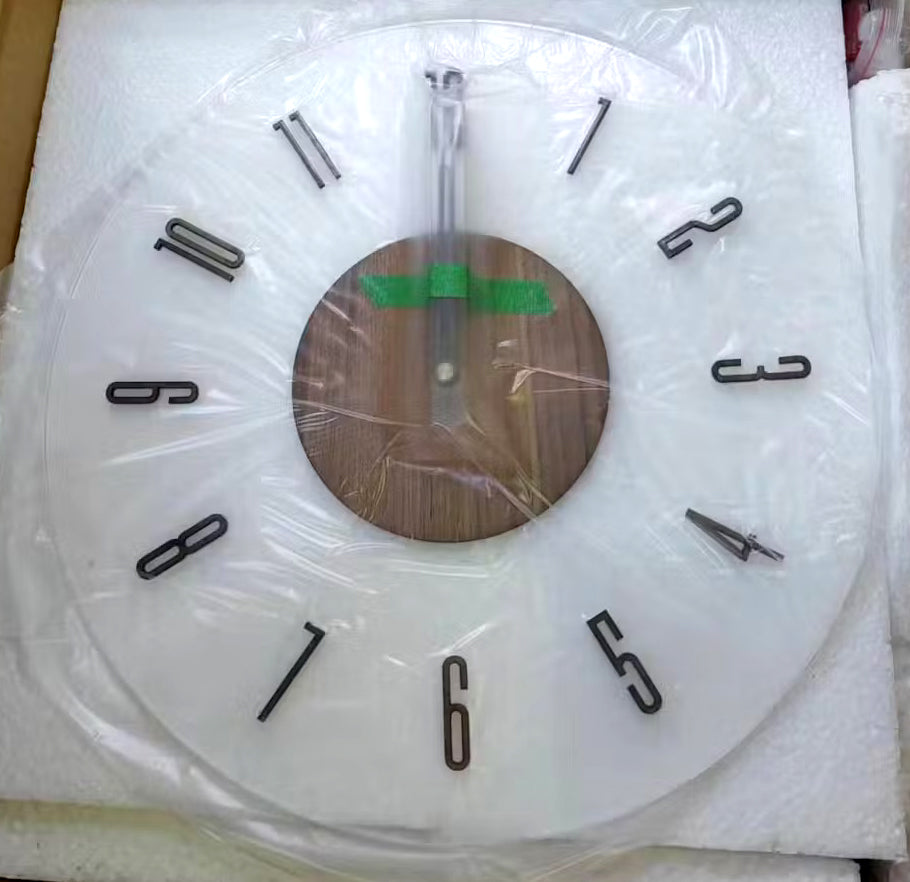 Nordic Solid Wood Silent Wall Clock 14 Inches