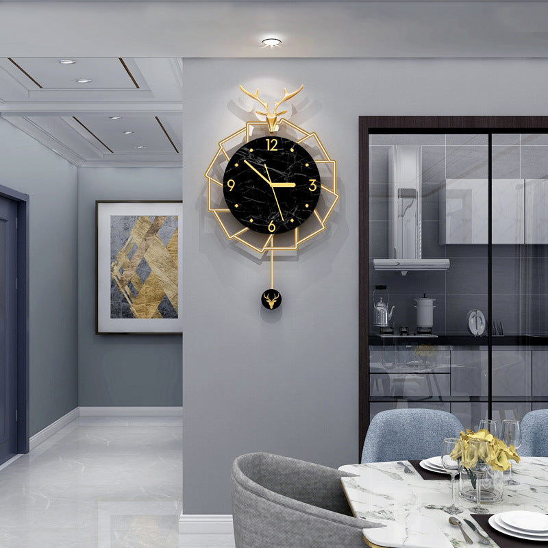 Nordic Wall Decoration Silent Pendulum Clock for Livingroom