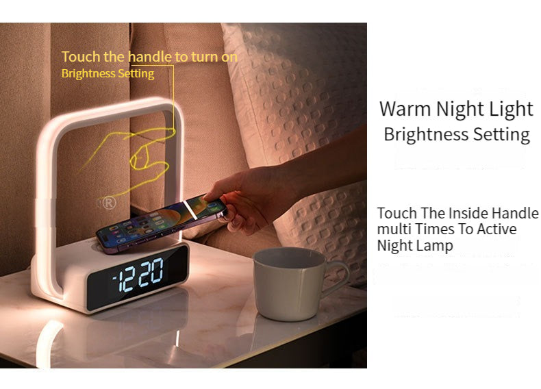 Led Rgb Lights Wireless Phone Charger Table Clock