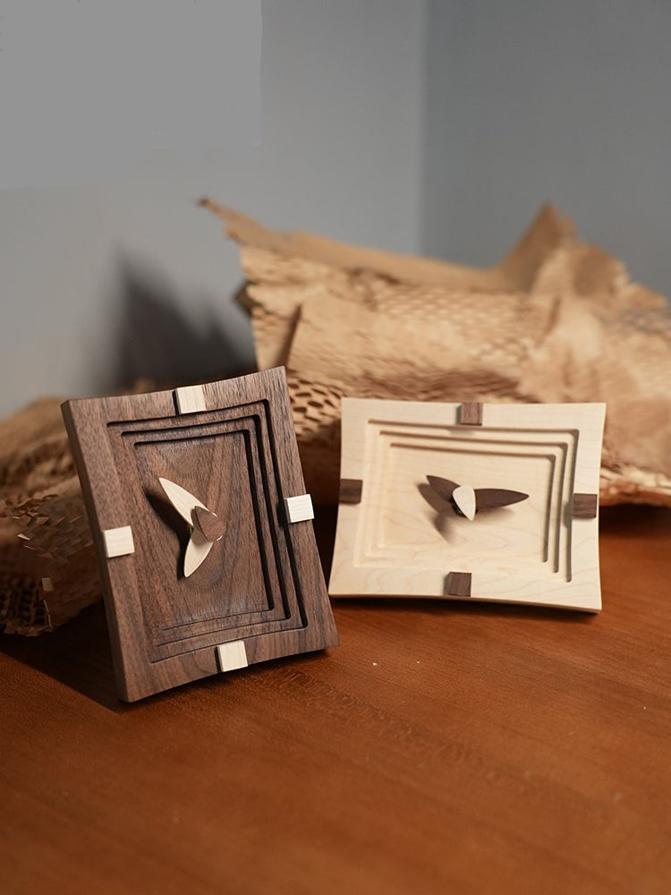 Solid Wood Minimalist Square Silent Desktop Clock