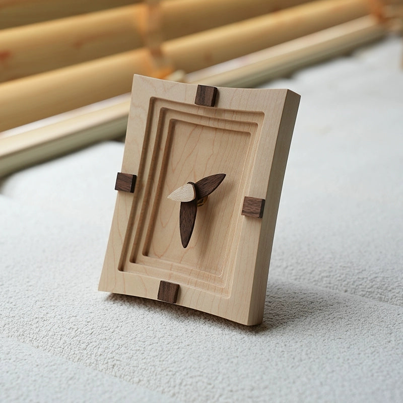 Solid Wood Minimalist Square Silent Desktop Clock
