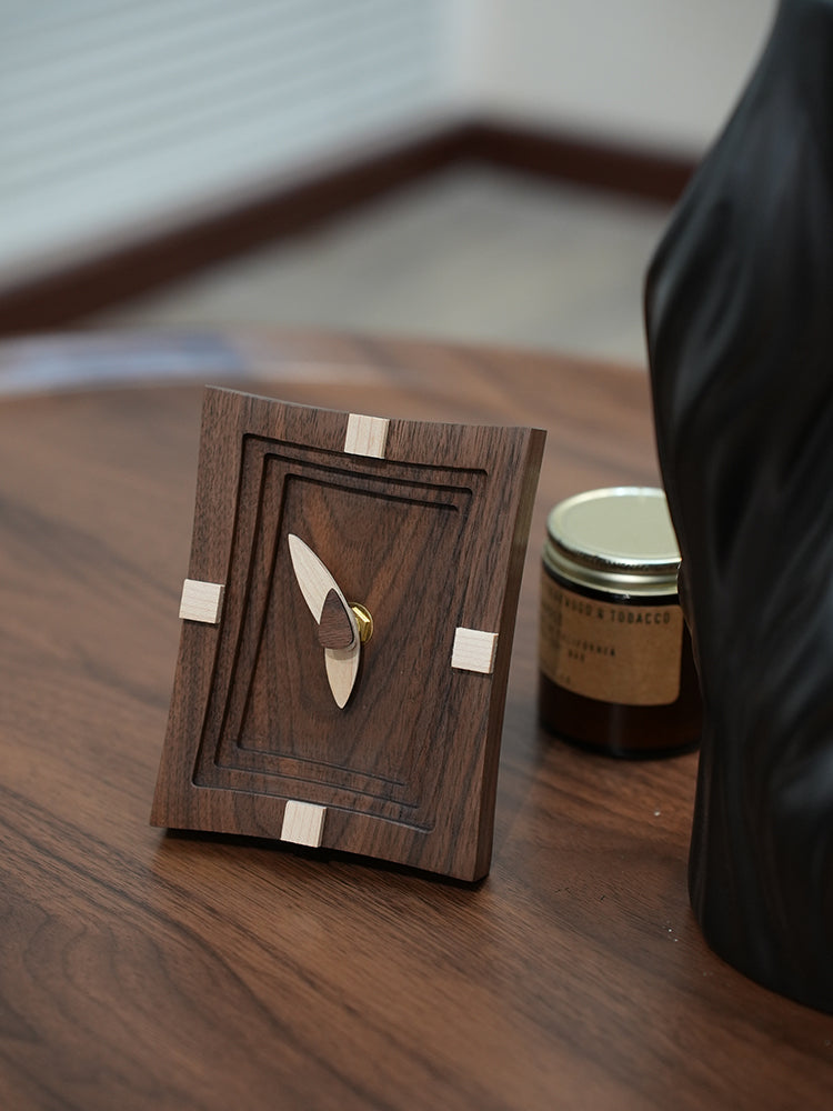 Solid Wood Minimalist Square Silent Desktop Clock