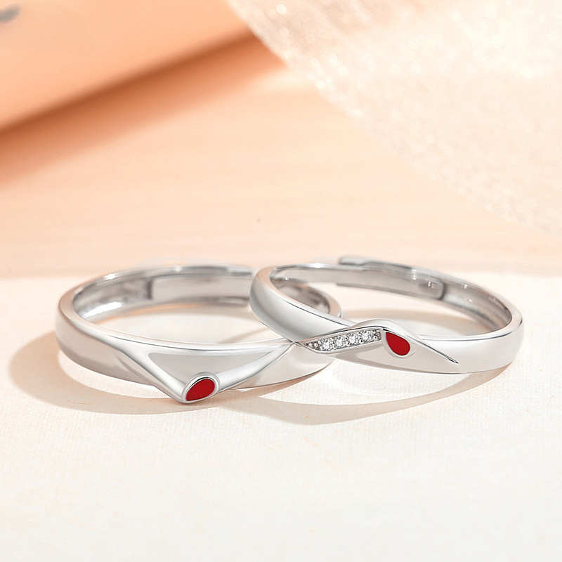 Custom Engraved Romantic Promise Rings Set for Couples – Loforay