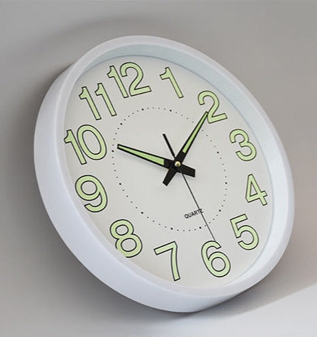 Luminous Numbers Simple Silent Clock 12 Inches