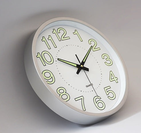 Luminous Numbers Simple Silent Clock 12 Inches