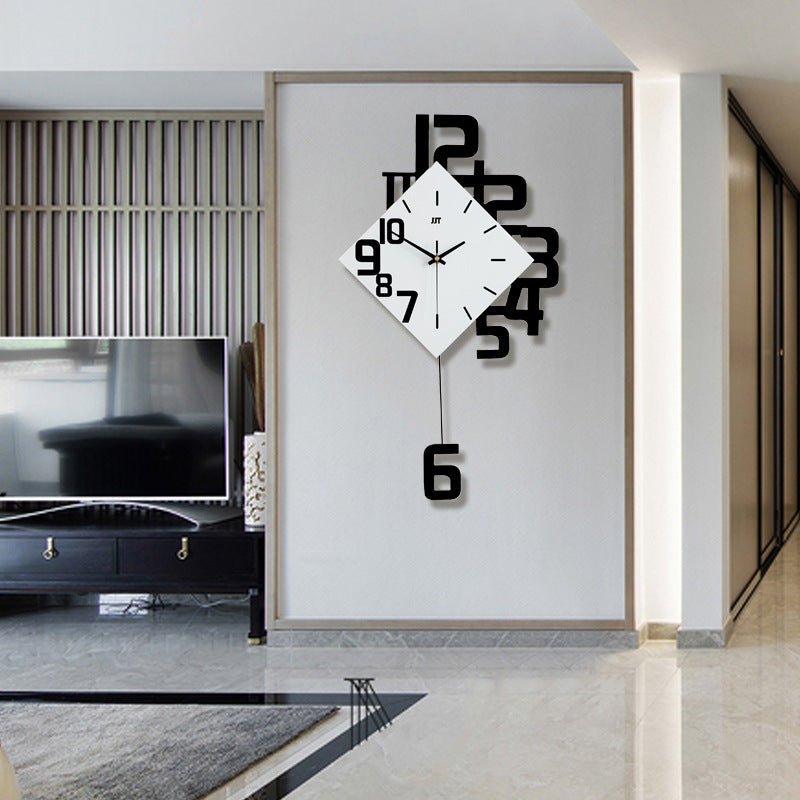 Oversized Pendulum Silent Wall Clock for Livingroom