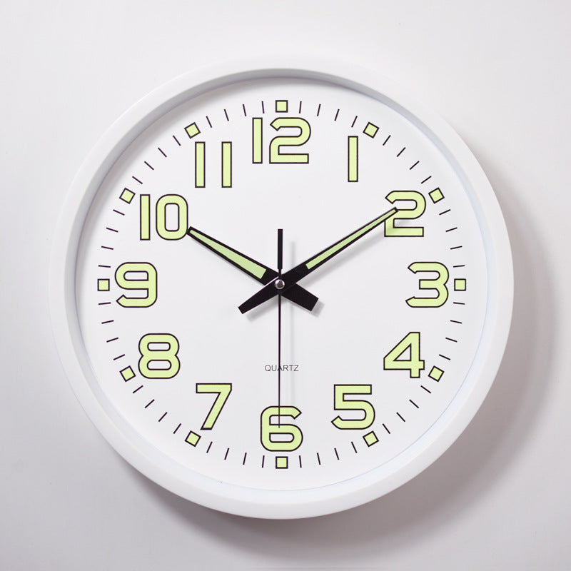 Luminous Numbers Simple Silent Clock 12 Inches