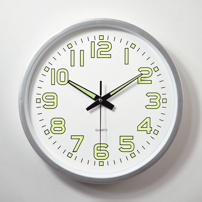 Luminous Numbers Simple Silent Clock 12 Inches