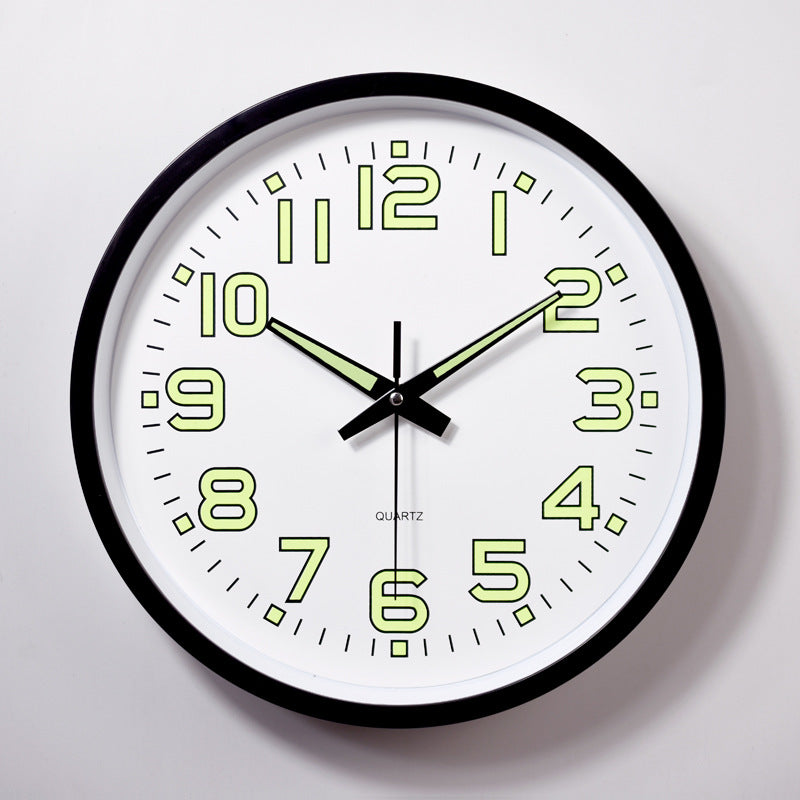 Luminous Numbers Simple Silent Clock 12 Inches