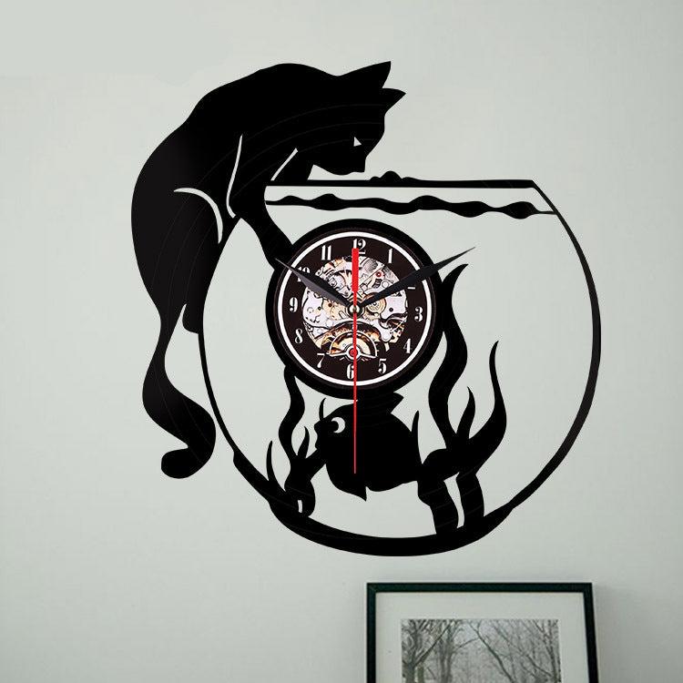 Fish Tank Lp Record Silent Wall Clock