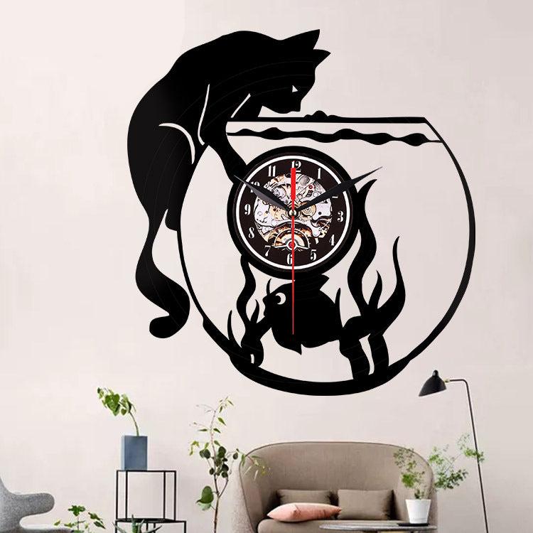 Fish Tank Lp Record Silent Wall Clock