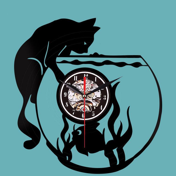 Fish Tank Lp Record Silent Wall Clock