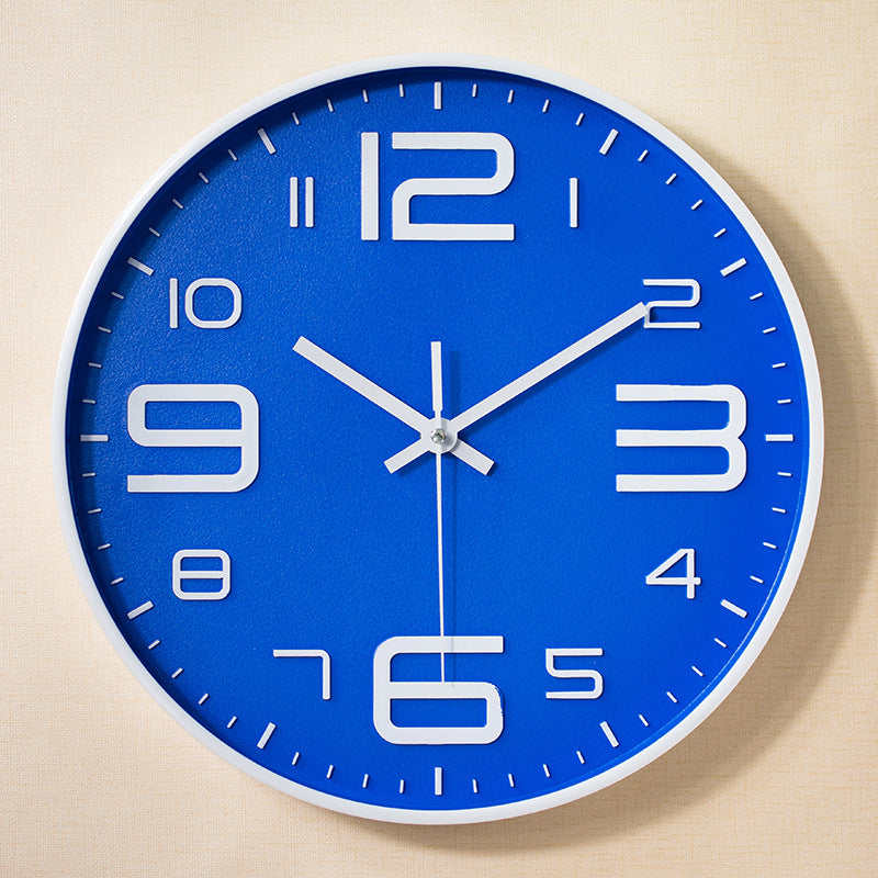 Simple Big Numbers 3D Silent Wall Clock 12 Inches