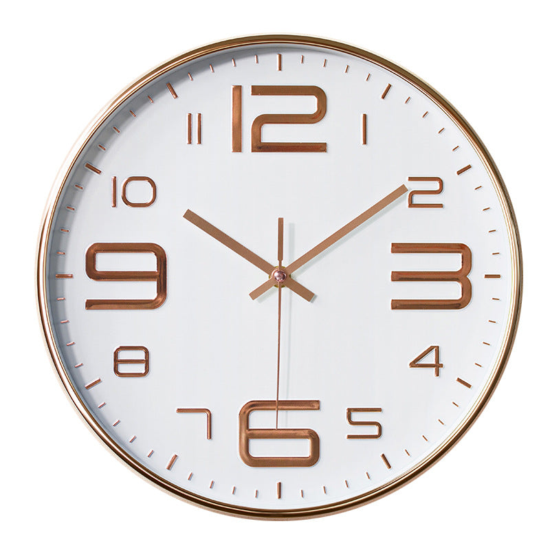 Simple Big Numbers 3D Silent Wall Clock 12 Inches