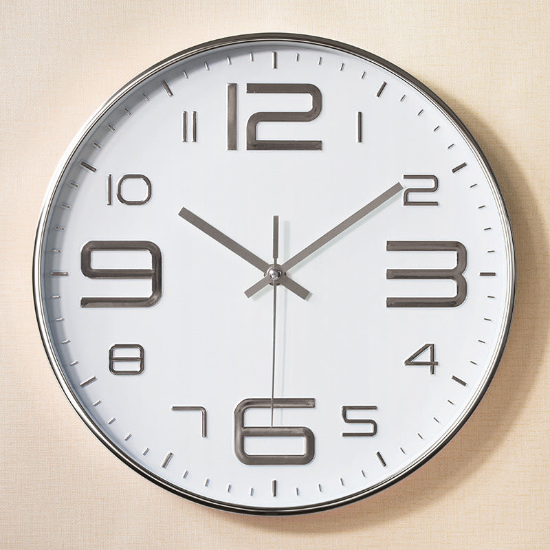 Simple Big Numbers 3D Silent Wall Clock 12 Inches