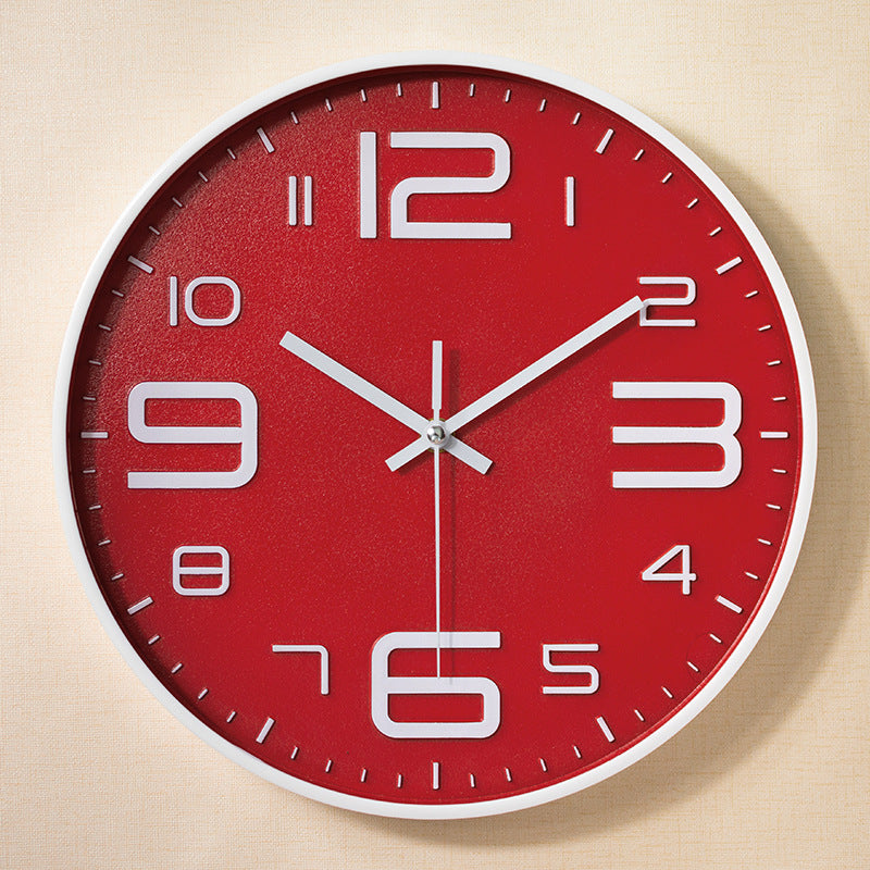 Simple Big Numbers 3D Silent Wall Clock 12 Inches