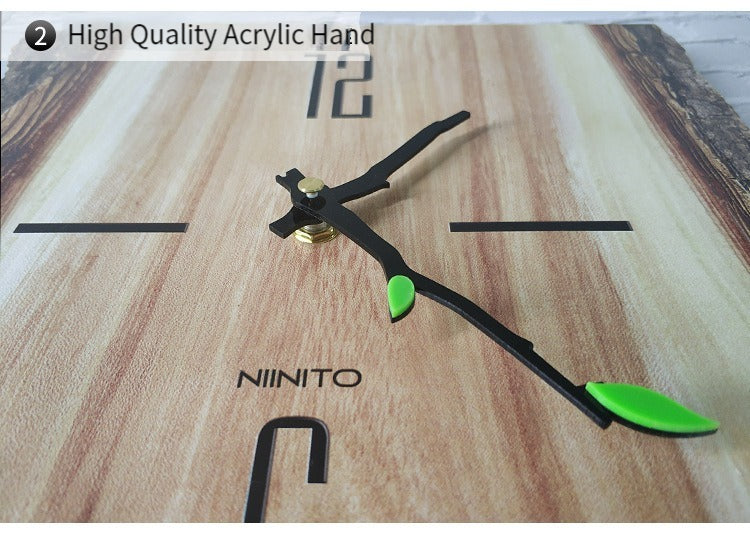 Wood Texture UV Print Silent Wall Clock