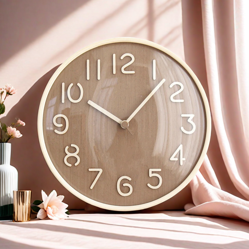 Analogue Noiseless Wooden Wall Décor Clock for Home