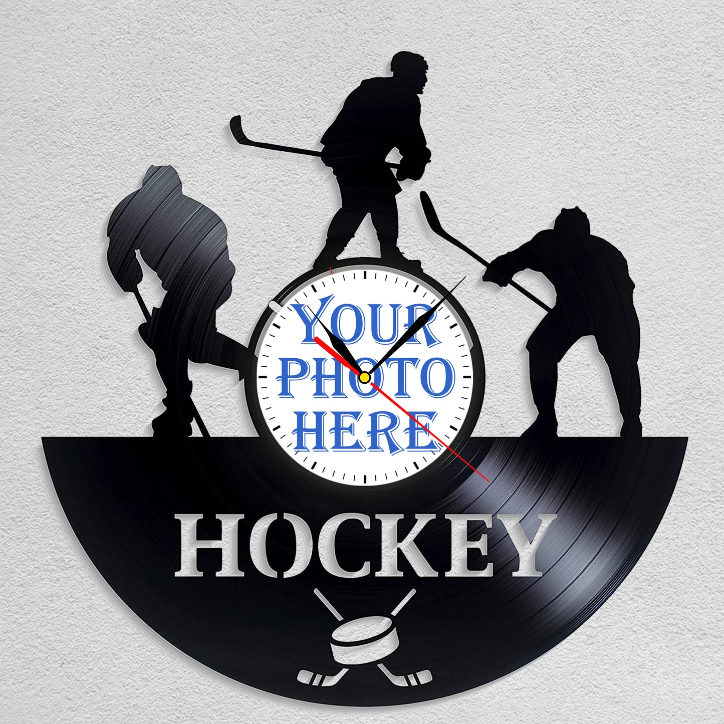 Gift for Ice Hockey Coach Personalized Photo Clock