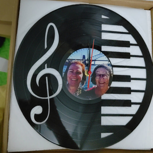 Gift for Piano Teacher Custom Photo Clock for Piano Player