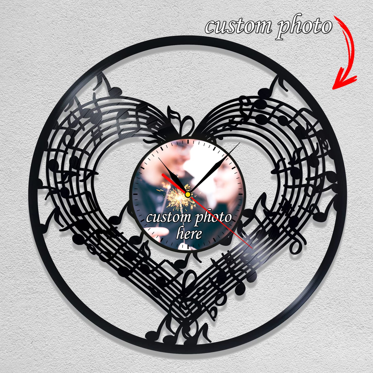 Gift for Music Teacher Personalized Lp Record Photo Clock