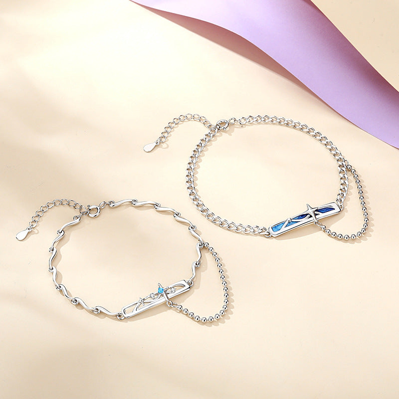 Matching North Star Bracelets Set for Couples