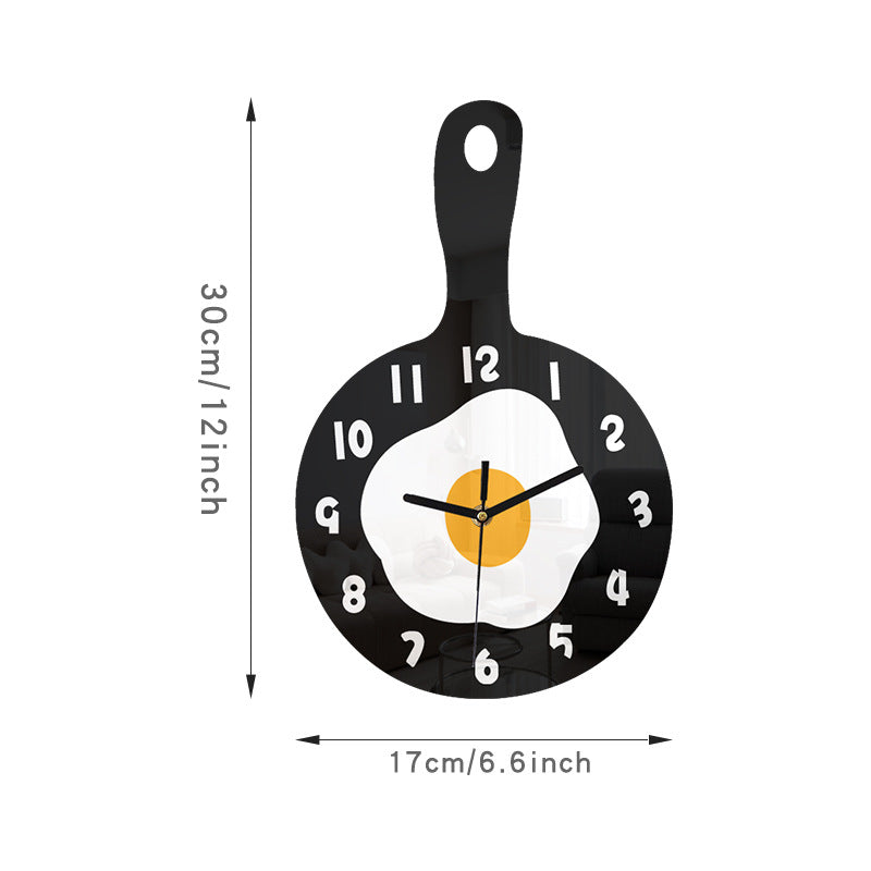 Egg Pan Shaped Kitchen Wall Décor Clock
