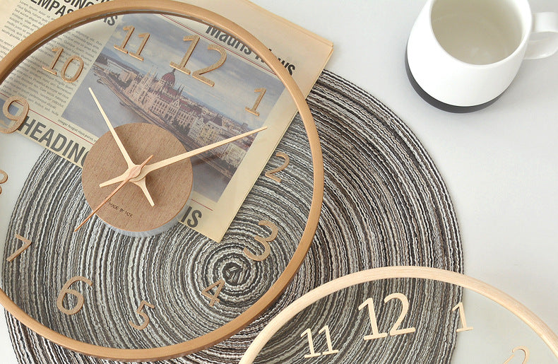 Analogue Wall Décor Wood Clock for Home