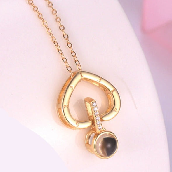 Heart Shaped Photo Projection Pendant