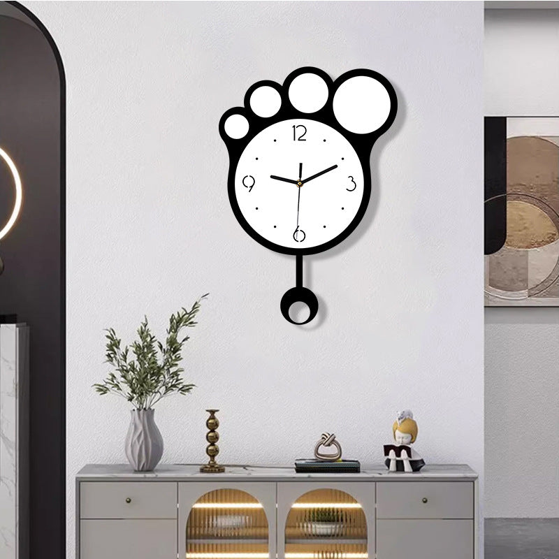 Cute Paw Pendulum Silent Wall Clock