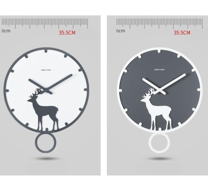 Deer Minimalist Pendulum Analog Clock