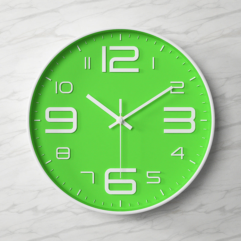 3D Large Numbers Classroom Silent Clock 12 Inches