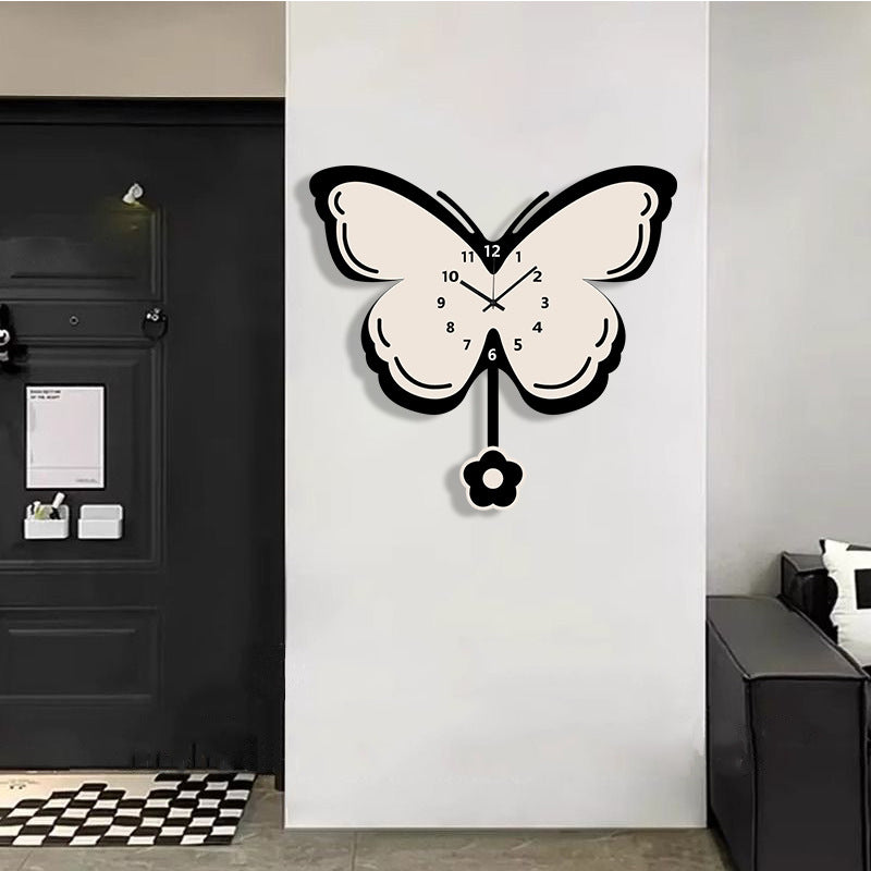 Butterfly Silent Pendulum Wall Clock