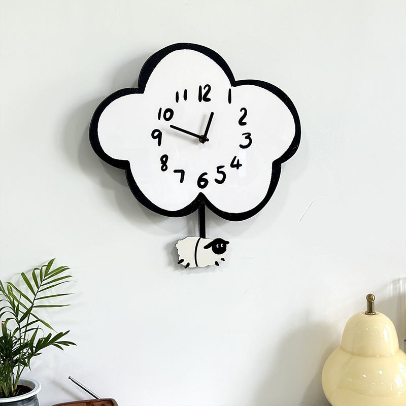 Swinging Sheep Silent Pendulum Wall Clock